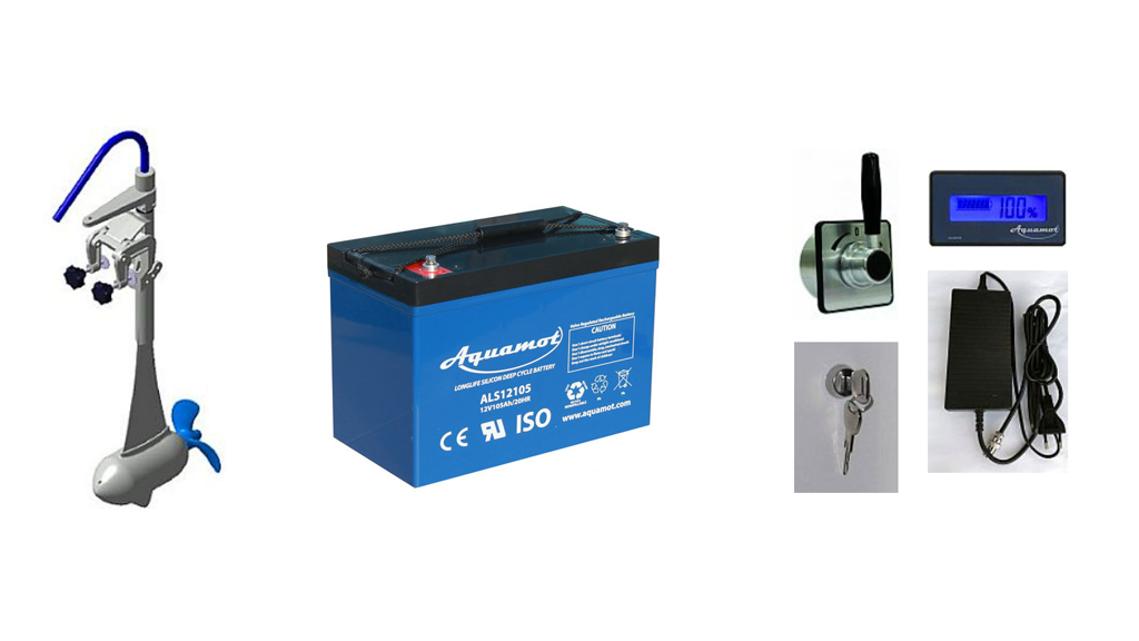 Aquamot Trend Line elektrische buitenboordmotor, accu en toebehoren